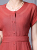 Single breasted waistband tie up raglan sleeve skirt