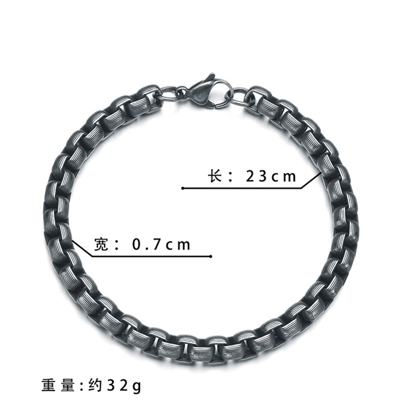 Europe And America Cross Border Popular Ornament Trendy Retro Thick Square Pearl Necklace Minimalist Hip Hop Men's Domineering Bracelet Set display picture 1