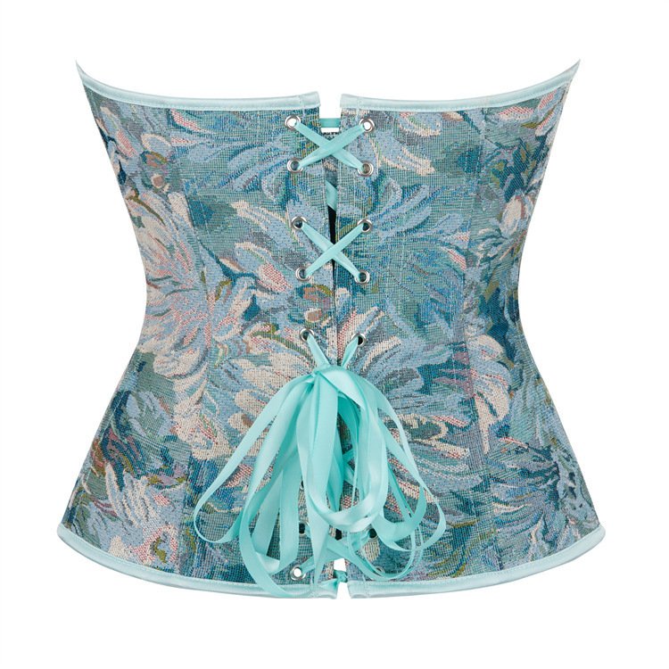 Nuevo estilo retrógrado impresión francesa pétalos pintados corte abrazadera de cuerpo de belleza soporte de pecho ropa de cuerpo de forma rápida venta transfronteriza