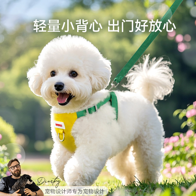 Los perros salen con costuras coloridas, correas para el pecho tipo chaleco, perros pequeños y medianos, correas de tracción para mascotas, cuerdas para pasear perros