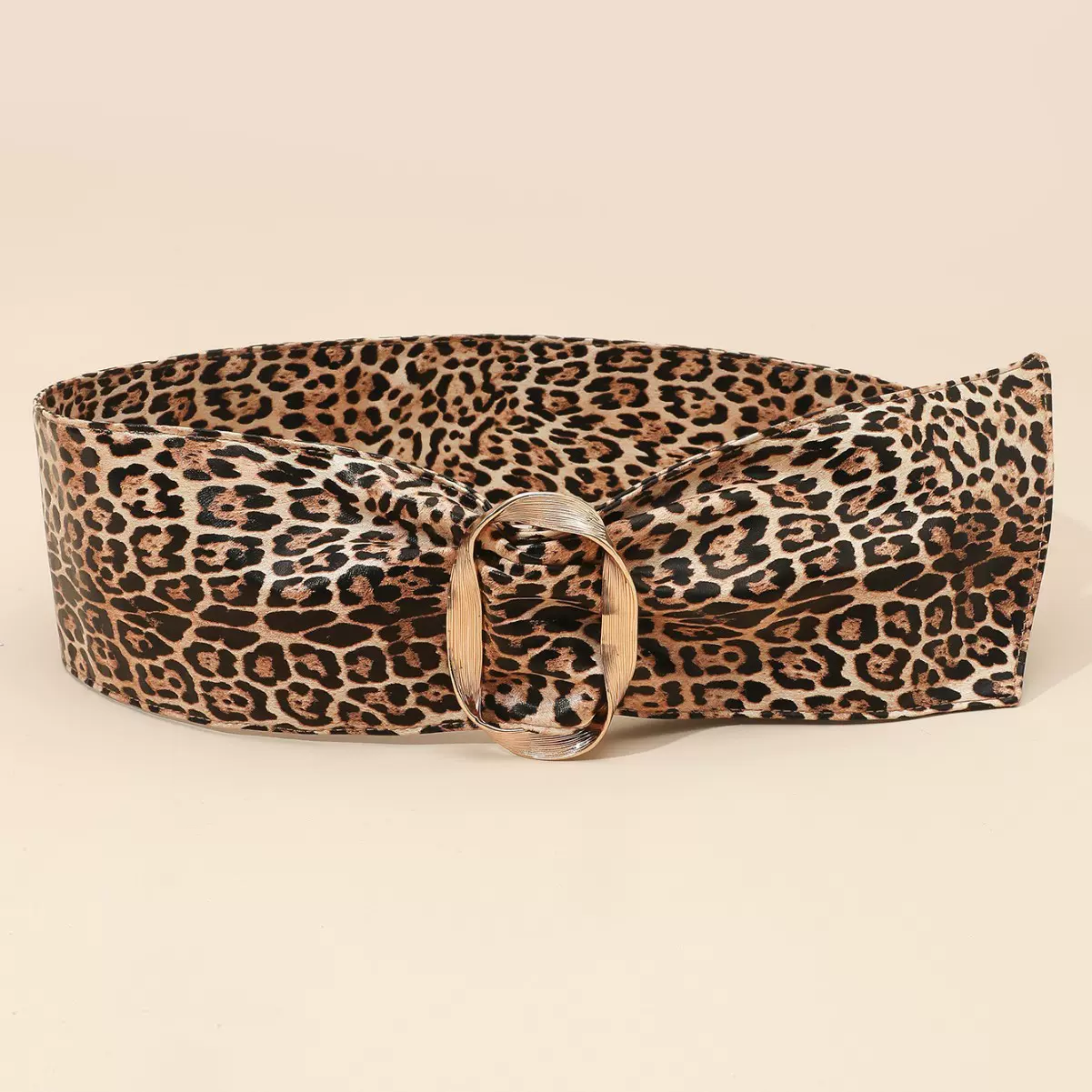 跨境外贸欧美豹纹腰封套装腰带金属虎纹宽皮带服装配带时装带