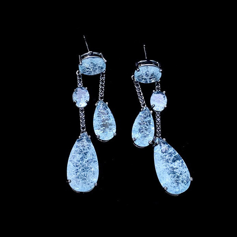 Water Droplets Pattern 1 Pair Ig Style Casual Water Droplets Inlay Copper Zircon Drop Earrings