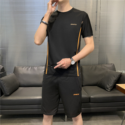运动套装夏季新款健身短袖T恤男士速干衣服跑步宽松休闲8805|ru
