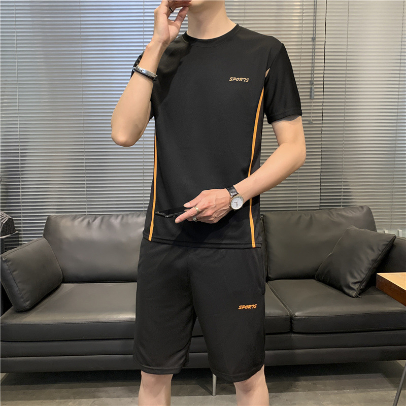 运动套装夏季新款健身短袖T恤男士速干衣服跑步宽松休闲8805|ru