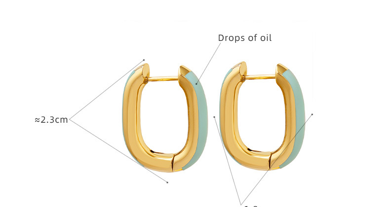 Fashion Round Titanium Steel Enamel Earrings 1 Pair display picture 1