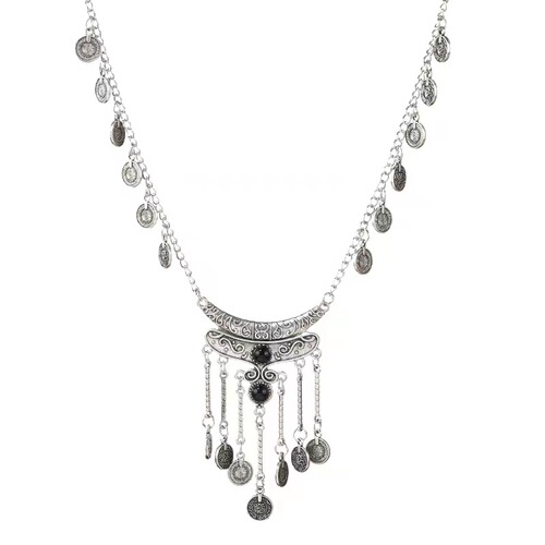 Bohemian Tibetan Style Vintage Tassel Necklace Women's Exotic Accessories Ethnic Style Retro Miao Tribe Necklaces Jewelry