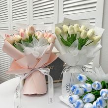 仿真花花束郁金香假花高档手捧花摆件野餐拍照道具客厅餐桌装