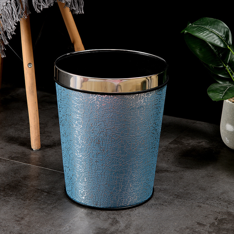 Directo de fábrica gran cubo de basura de cuero cónico creativo hogar cocina baño sala de estar cubo de basura Hotel