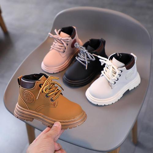 Classic European and American-style Pink Girls' Tall Boots,  Autumn New Arrival Single-Layer Kids' Martin Boots & Boys' Short Boots—Wholesale