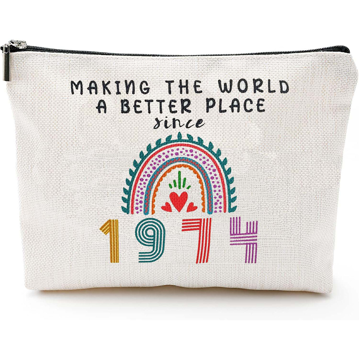 Transfronterizo Amazon explosivo cumpleaños impresión doble cara bolsa de maquillaje bolsa de almacenamiento bolsa de cremallera multifuncional para mujeres