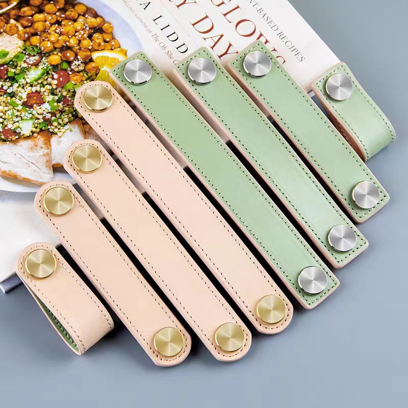 Leather handle double-layer fruit plate leather strip hand gift box hand strap wardrobe door drawer hand strap small household appliance leather handle