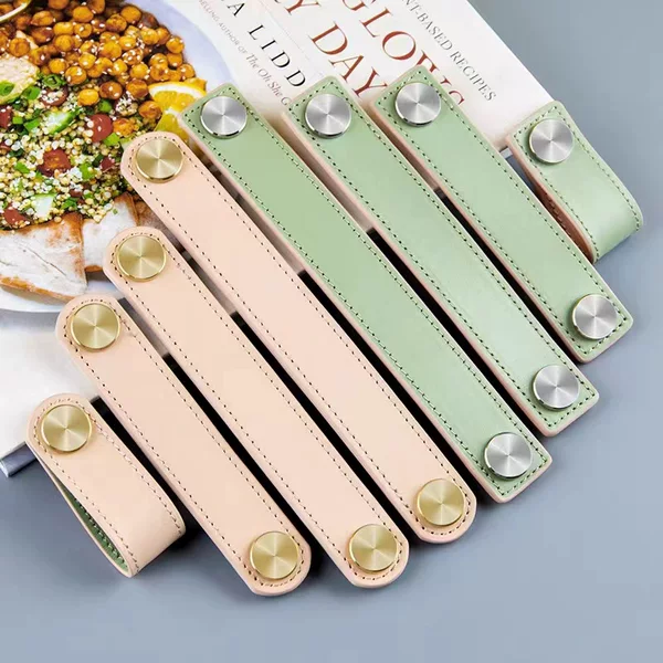 Leather handle double-layer fruit plate leather strip hand gift box hand strap wardrobe door drawer hand strap small household appliance leather handle