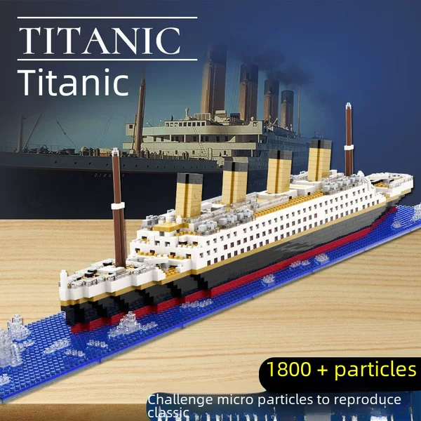 Titanic Building Blocks Assembled Toys Giant Boys and Girls Benefit Intelligence Cruise Model Valentine's Day Gift