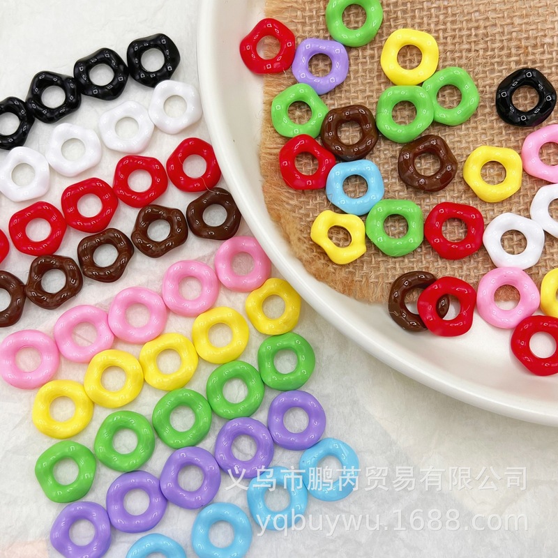 DIY large hole acrylic lacquer lace color stacked music beaded handmade accessories mobile phone chain keychain material