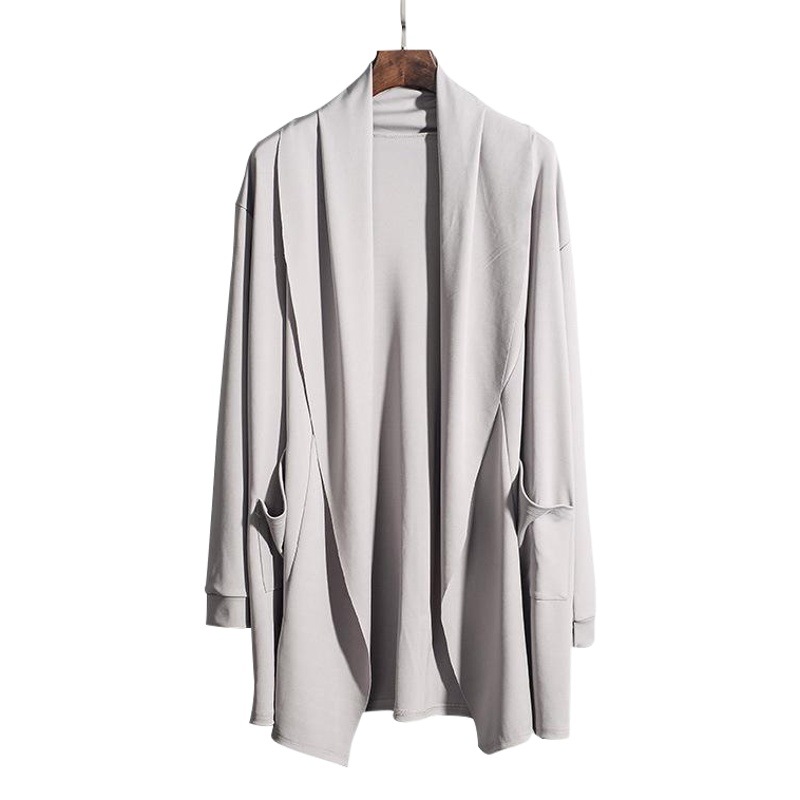 Venta caliente estilo japonés Pull-estilo abrigo de alta calidad de la calle cazadora primavera y otoño de los hombres de mediados de longitud capa de la Rebeca de moda