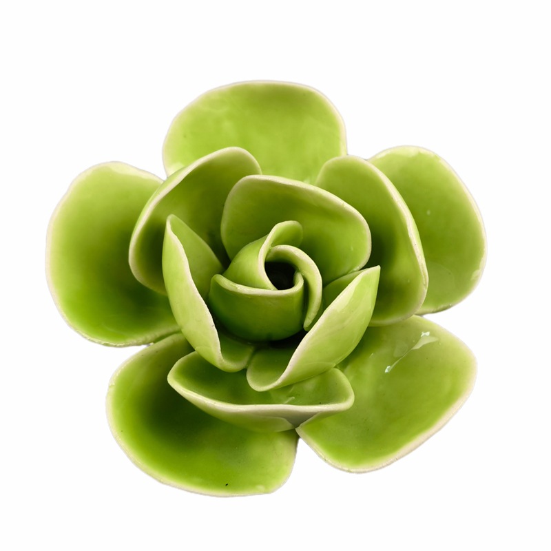 Flor de cerámica hecha a mano Flor de porcelana amasada a mano Expansión de fragancia Flor de cerámica Flor de rosa Candelabro de loto Flor ahumada de incienso sin fuego