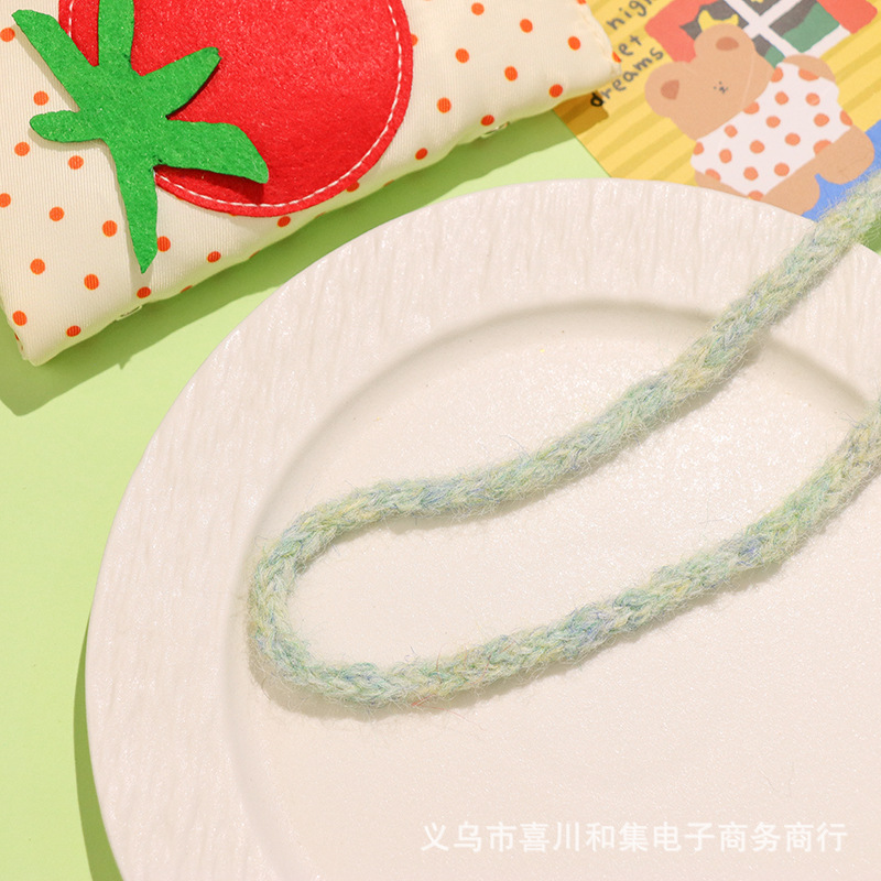 Cordas de lana coloridas didiy zapatos cordas de lana de tela de ropa cuerda de decoración de arco material de ropa accesorios cuerda