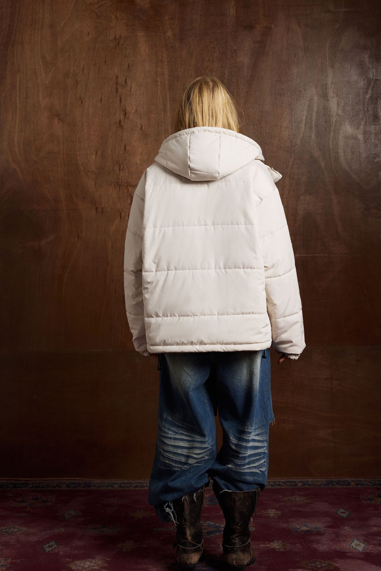 "Giacca unisex reversibile a quadri – Cappotto invernale oversize con cappuccio (fodera trapuntata, doppio uso, stampa a quadri vintage, tasche foderate in pile)"_voghion.com