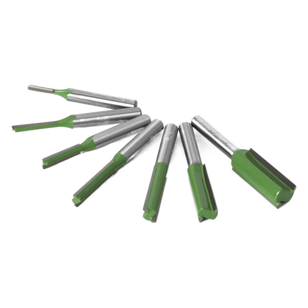 Cuchilla ranurada dos en uno con mango de 1/4 y 6 vástago Cuchilla ranurada recta de un solo filo y doble filo Cuchilla ranuradora de corte Fresa para carpintería