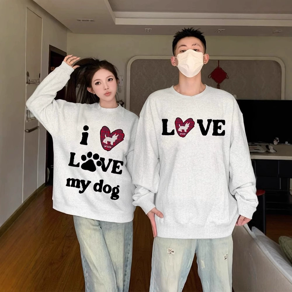 Весенний и осенний специальный дизайн Мужские и женские красные пары осенние свитера одежда премиум-класса 2024 новый тренд