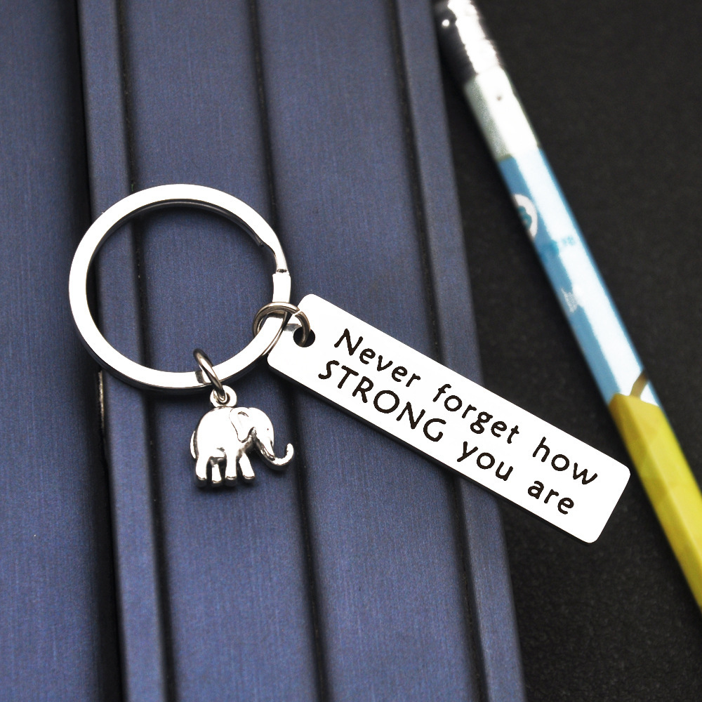 13g Weight Keychain Classification Daily Occasion 201 Stainless Steel Material Letter, Elephant Pattern Unisex Gender Simple Style Style Simple Style Letter Elephant 201 Stainless Steel Unisex Keychain 2