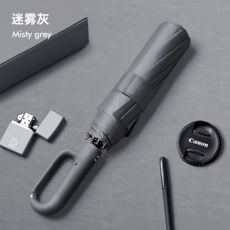 Hebilla de anillo de 10 huesos, plegable completamente automático, soleado y lluvioso, gran capacidad, doble parasol de coche resistente al viento, paraguas de protección solar