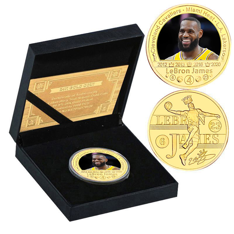 James Monedas conmemorativas NBA estrellas regalos periféricos venta caliente transfronteriza
