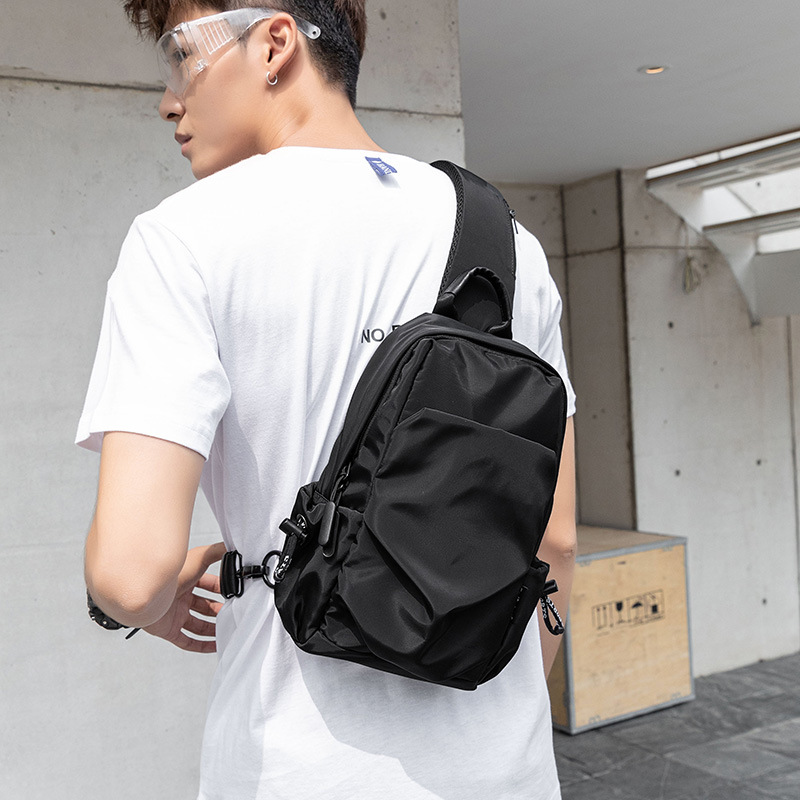 Casual men's chest bag, simple single-shoulder crossbody bag, multifunctional trendy brand crossbody bag, small bag, trendy messenger bag, men's bag