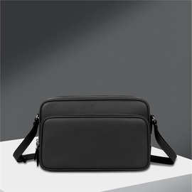 W宝龙匠心系列黑色十字纹牛皮邮差包斜挎包相机包1高品质图片实拍