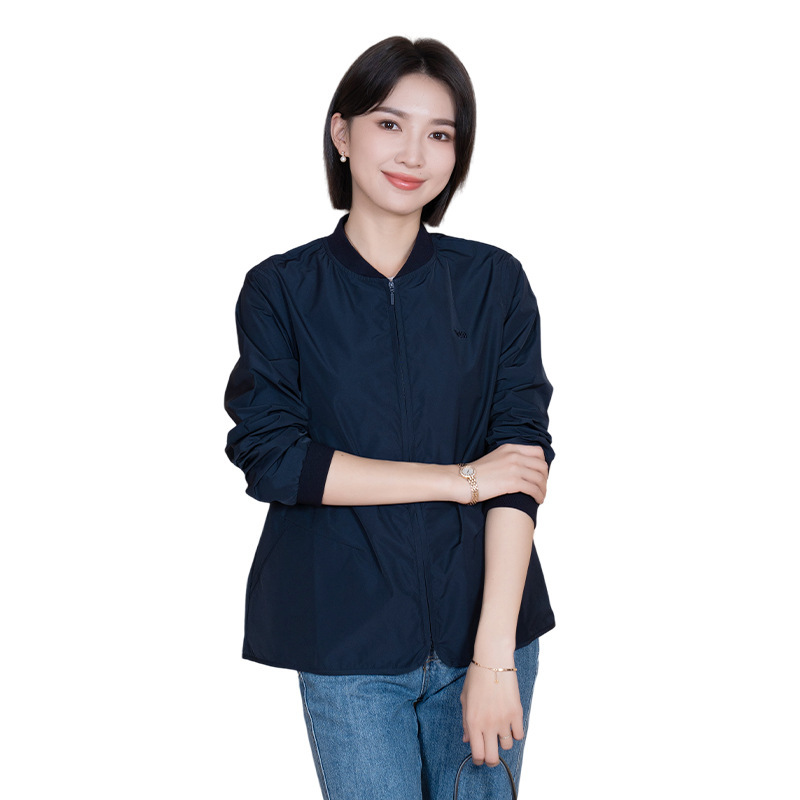 YUN韫时尚休闲无帽短款夹克外套女春秋妈妈装小个子拉链开衫外套|undefined