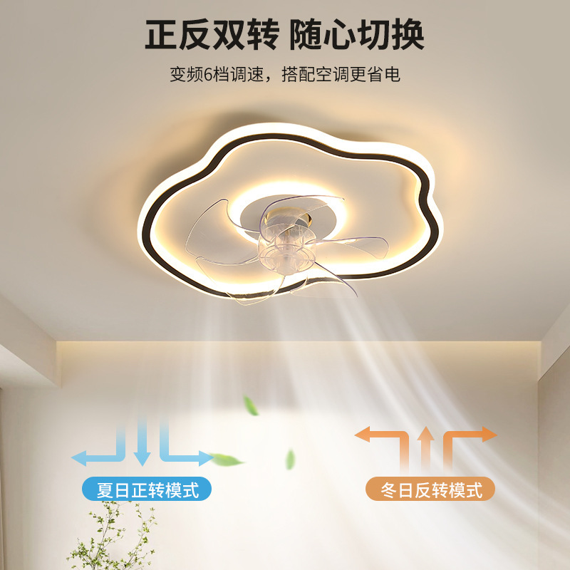 Lámpara con ventilador para dormitorio, lámpara de techo moderna minimalista para comedor, lámpara con ventilador inteligente, lámpara con forma de nube para habitación de niños L263 image 5