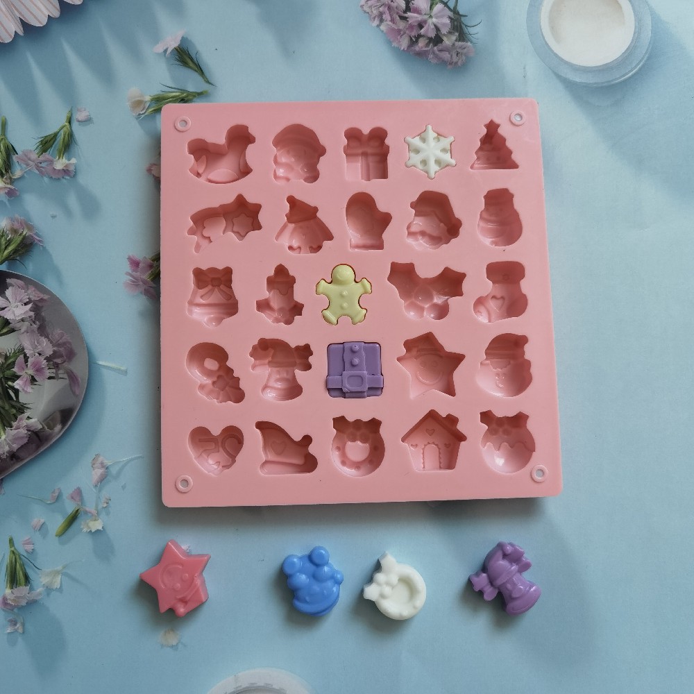 25 chocolate de Navidad 284 molde de silicona pudín molde de postre pastel decoración cocina utensilios de horneado