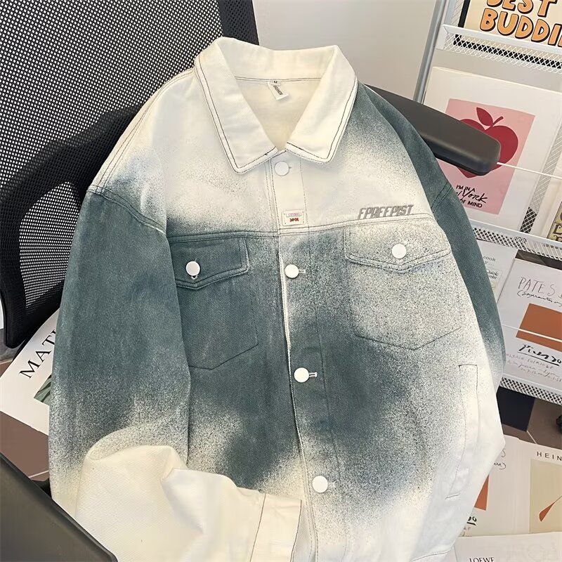Demi-season trend design denim jacket for men and women hip-hop…