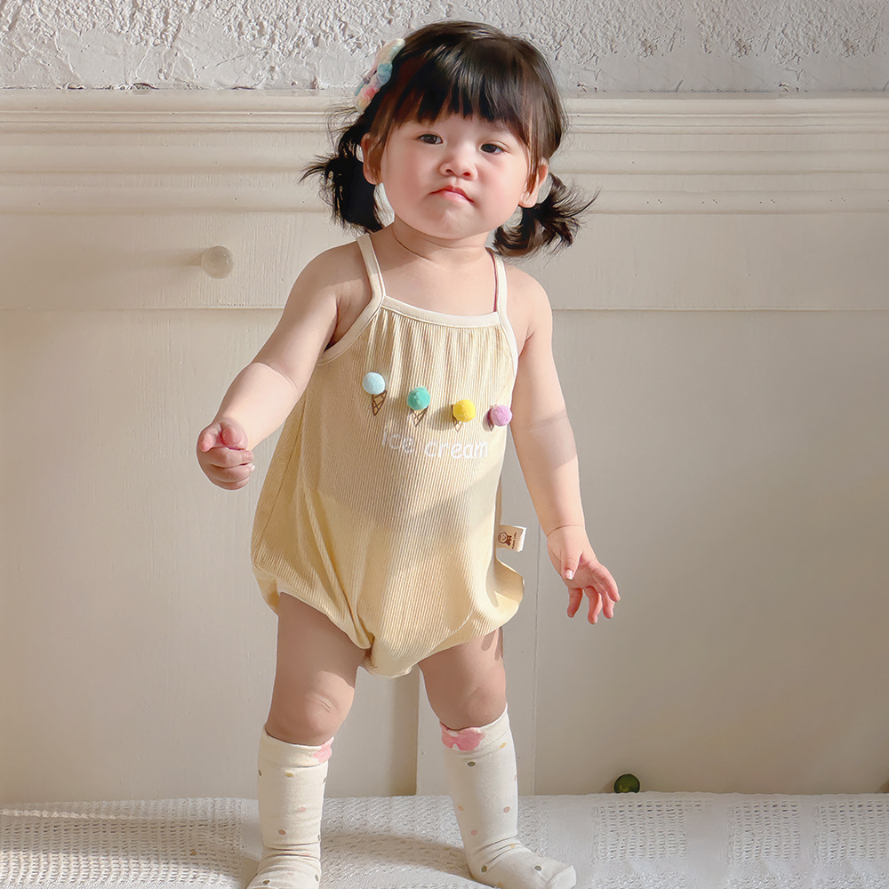 Ropa de pedo con tirantes para bebé, verano ins, ropa fina de dopamina, bebé de 0-2 años, chaleco dulce, mamelito