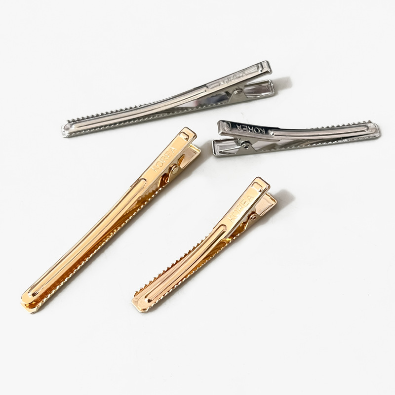 Korean Standard Korea Thickeneded Kc Gold and White K5Cm-7Cm Hairpin Thin Duckbill Clip DIY Jewelry Accessories Hair Accessories