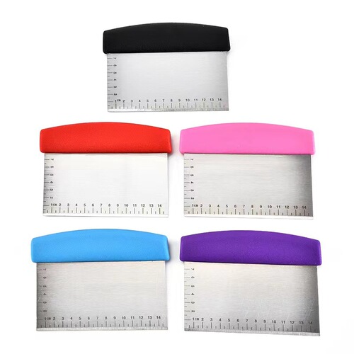 Stainless Steel Scale Dough Flour Half Circle Square Cutter Stainless Steel Scraper Kitchen Gadget Baking Tool
