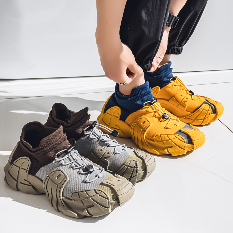 2025 estilo de verano transfronterizo tejido volador transpirable 450 albóndigas pulpo zapatos de coco herramientas calcetines al aire libre zapatos Douyin