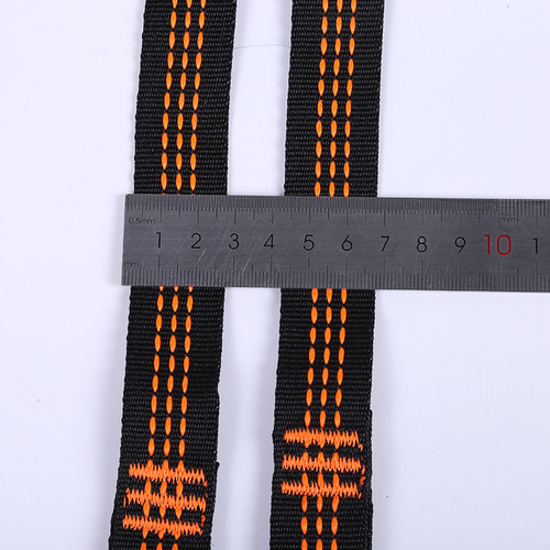 High-Strength Propylene Three Orange Line Hammock Strap 11 Rings 2.8m High Capacity Anti-Slip Outdoor Strap