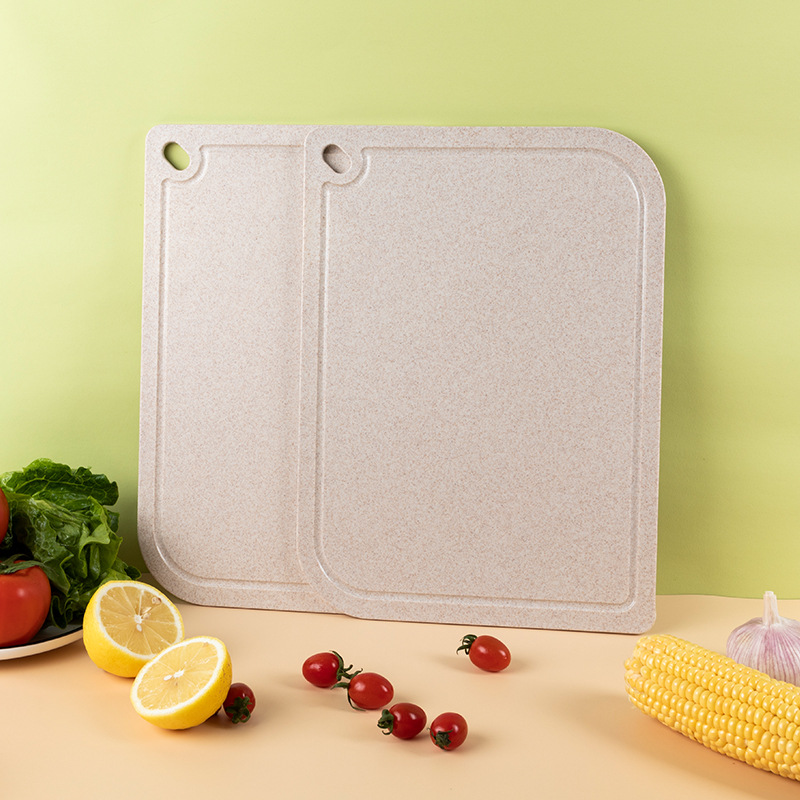 菜板家用小麦秸秆PP切菜板案板家用厨房切菜水果塑料双面粘板砧板|ms