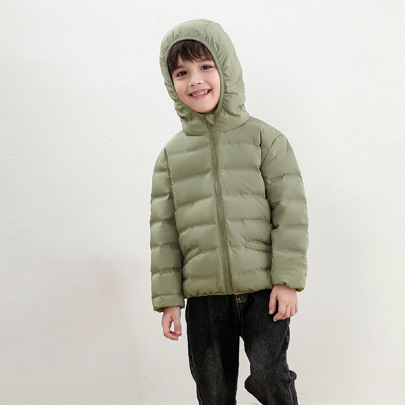 Children's down Jacket 90 White Duck down Seamless Kidsren's Clothing Hooded Lightweight Jacket for Boys, Girls, Middle and Large Kidsren