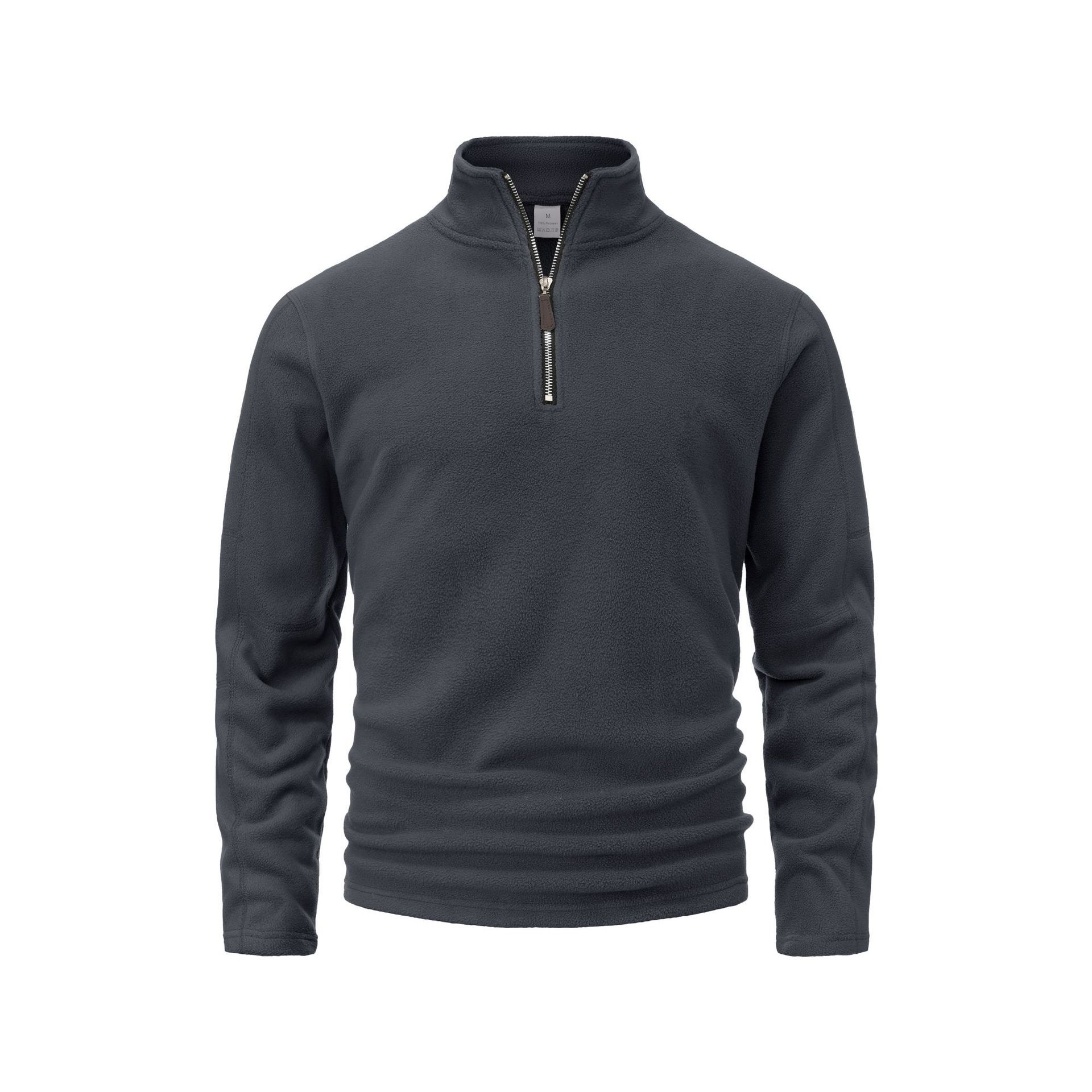Otoño e invierno transfronterizos, suéter de media cremallera para hombres, 100 trajes de terciopelo empalmados, chaquetas de fitness y carreras para hombres