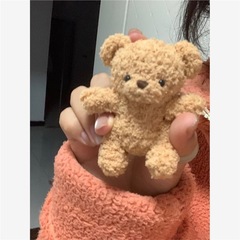 手織りかわいいクマの赤ちゃん人形ウールかぎ針編み diy 材料パッケージ自家製バッグペンダントキーホルダー