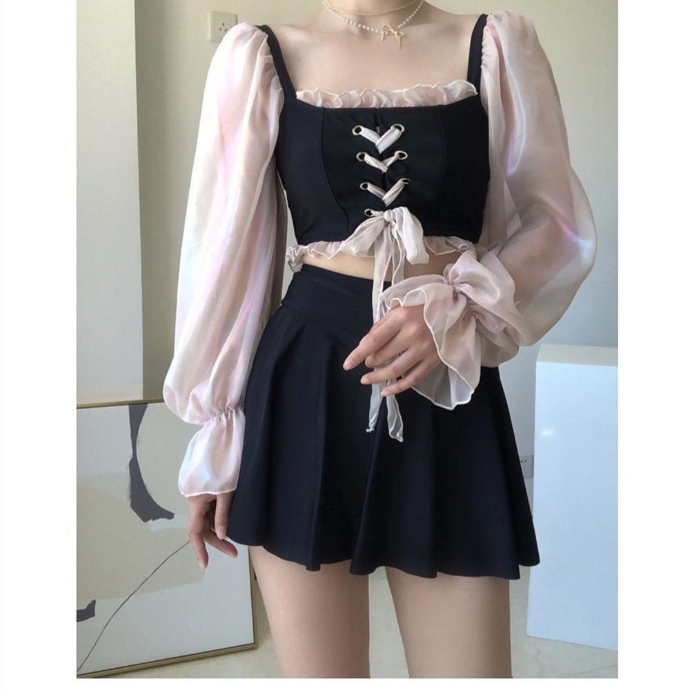 Traje de baño las mujeres split verano nuevo deseo puro en línea viento rojo adelgazamiento vacaciones casual fábrica al por mayor