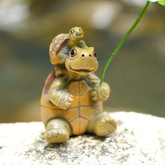 越境新商品、下流地域で人気、二匹のカメと蓮の葉の装飾が施された屋外庭園像、盆栽像