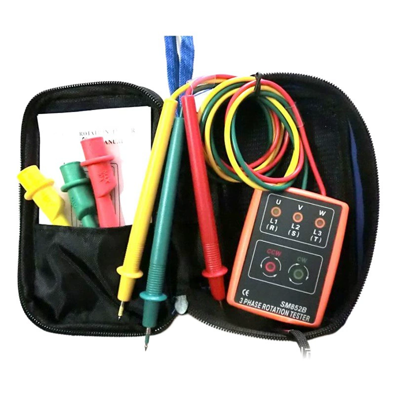 Измеритель последовательности фаз/прибор для проверки состояния фаз и проверки последовательности фаз Xinbao SM852B (SM-852B).