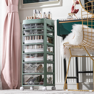 Nail Art Storage Cart Large Capacity Cosmetic Storage Box Multi-layer Transparent Floor Drawer Type Light Luxury Storage Cabinet Internet Celebrity