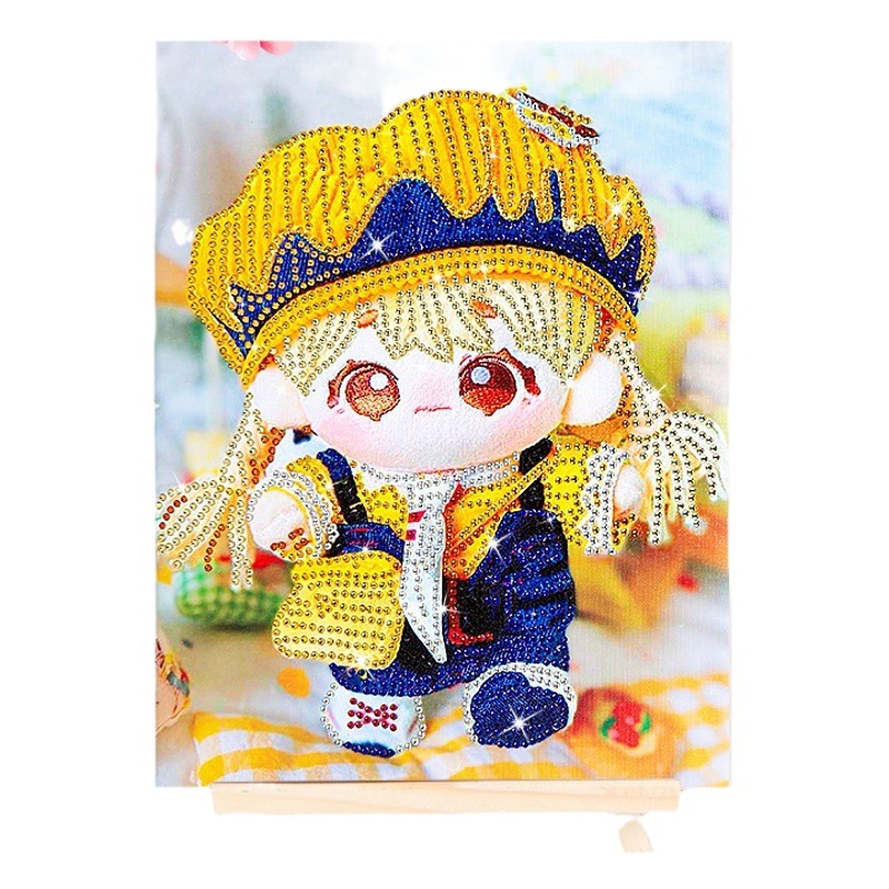 Pegatinas de diamantes calientes diy muñecas de algodón hechas a mano pintura de diamantes pintura de diamantes ventas directas de fábrica pegatinas de pintura de mampostería con marco