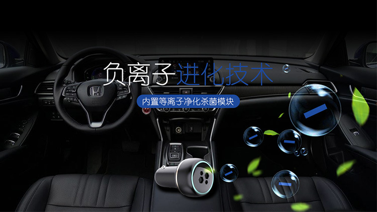[Self-Developed, Oem Available] Car-Mounted Negative Ion Air Purifier That Removes Formaldehyde, Smoke Odor, and Pm2.5