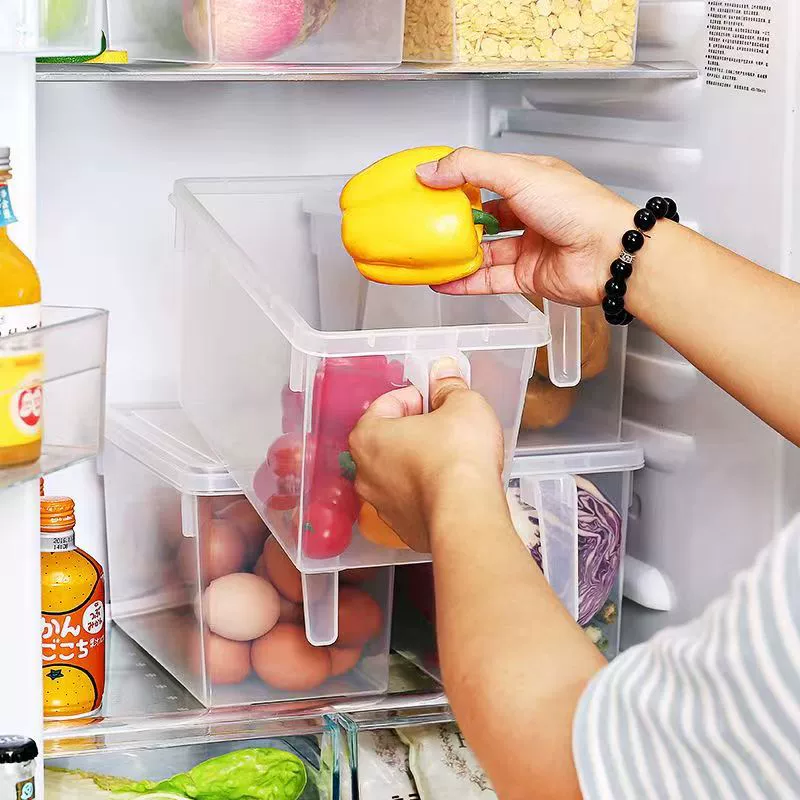 Plastic fruit storage box for fruits and vegetables, handle, increased thickness