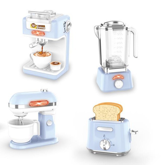 국경 간 어린이 놀이 집 장난감 전기 커피 기계 과즙 기 계란 비터 빵 기계 작은 가전 제품 장난감 도매